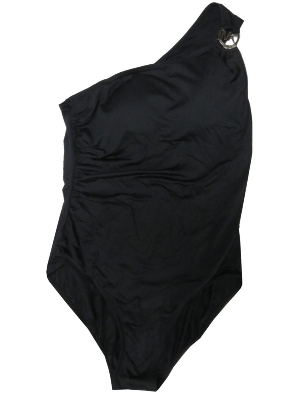 Michael Kors Womens One Shoulder One Piece Maillot Swimsuit Black Size 14
